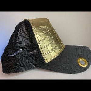 Red monkey trucker hat